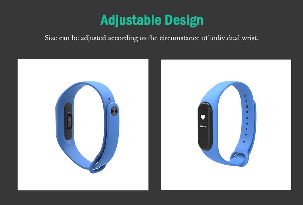 Silicone Wristband Replacement Strap for Xiaomi Mi Band 3 Smart Bracelet- Crystal Blue