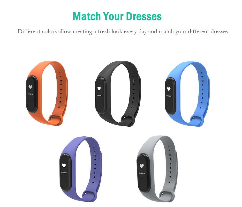 Silicone Wristband Replacement Strap for Xiaomi Mi Band 3 Smart Bracelet- Crystal Blue