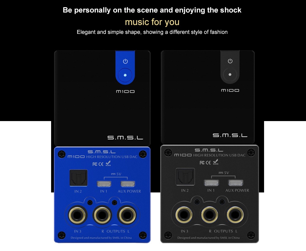 S.M.S.L M100 Audio Decoder Headphone Amplifier- Blueberry Blue