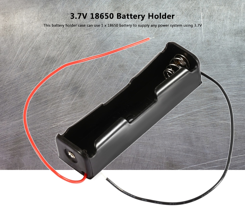 Practical Slot 3.7V 18650 Battery Holder- Black