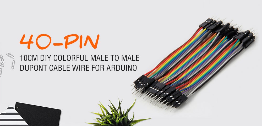 Universal Arduino Compatible DIY 40Pin Male to Male DuPont Breadboard Jumper Cord Wire -10cm- Multi