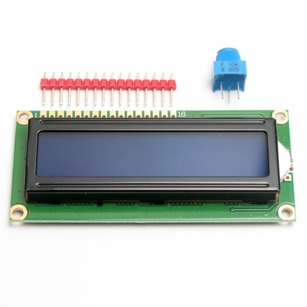 Standard 16 x 2 Character LCD Display Module + Extras for Arduino - Blue