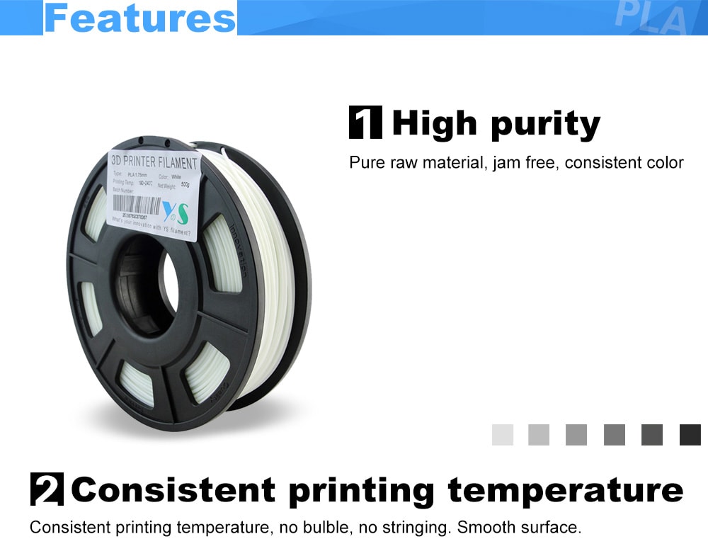 Yousu PLA 1.75MM 3D Printing Filament- Black