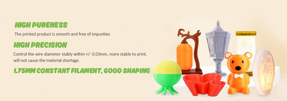 PLA 3D Printer Filament 1 KG Spool 1.75 MM 400M- White Regular