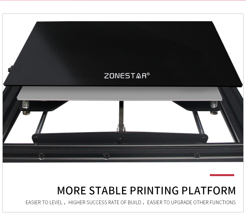 ZONESTAR Z10M2  Mixed Color Fast Assemble Large Size Dual Extruder 3d Pritner- Black EU