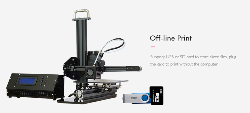 Tronxy X1 Desktop 3D Printer Support SD Card Off-line Printing- Gun Metal EU Plug
