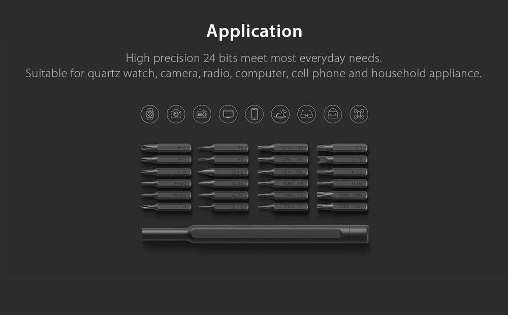 Xiaomi Wiha 24 in 1 Precision Screwdriver Kit for Repairing Work- Gray