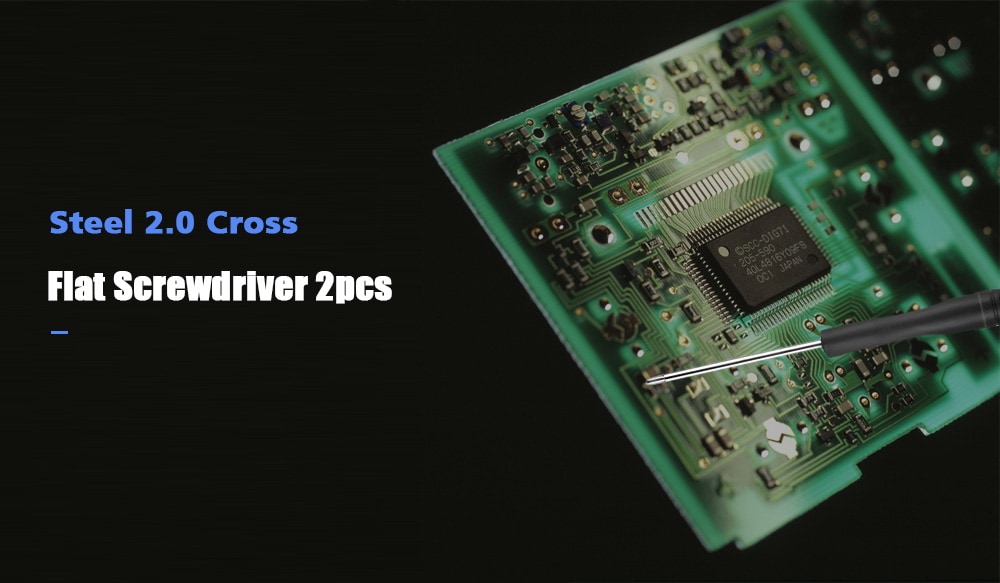 Steel 2.0 Cross / Flat Screwdriver for Cellphone / Small Toy Repair 2pcs- Black