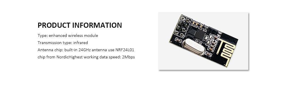 NRF24L01+ Wireless Data Transmission Module Improved Version for Arduino Developer- Black