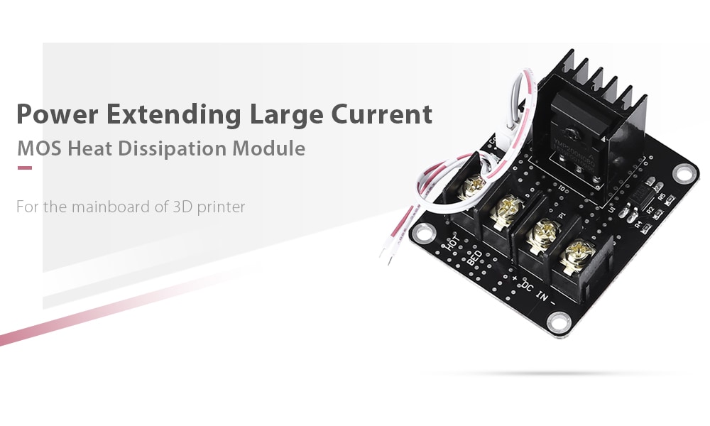 Power Extending Large Current Load MOS Heat Dissipation Module for 3D Printer Mainboard- Black