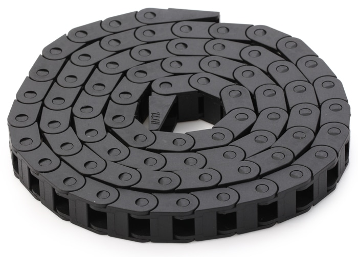 1M Nylon Plastic Drag Chain with 7 x 7mm Internal Bore for 3D Printer- Black