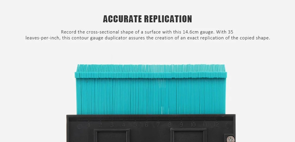 Plastic Profile Copy Gauge Contour Gauge Duplicator Wood Marking Tool- Day Sky Blue