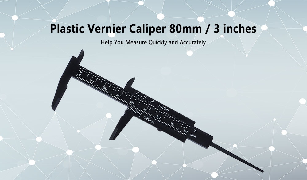 Mini Plastic Vernier Caliper 80mm / 3 inch- White