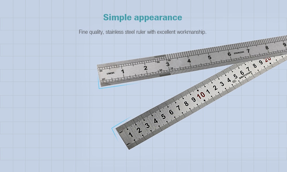 Precise Stainless Steel Straightedge Ruler 15 / 30cm- Silver 30CM