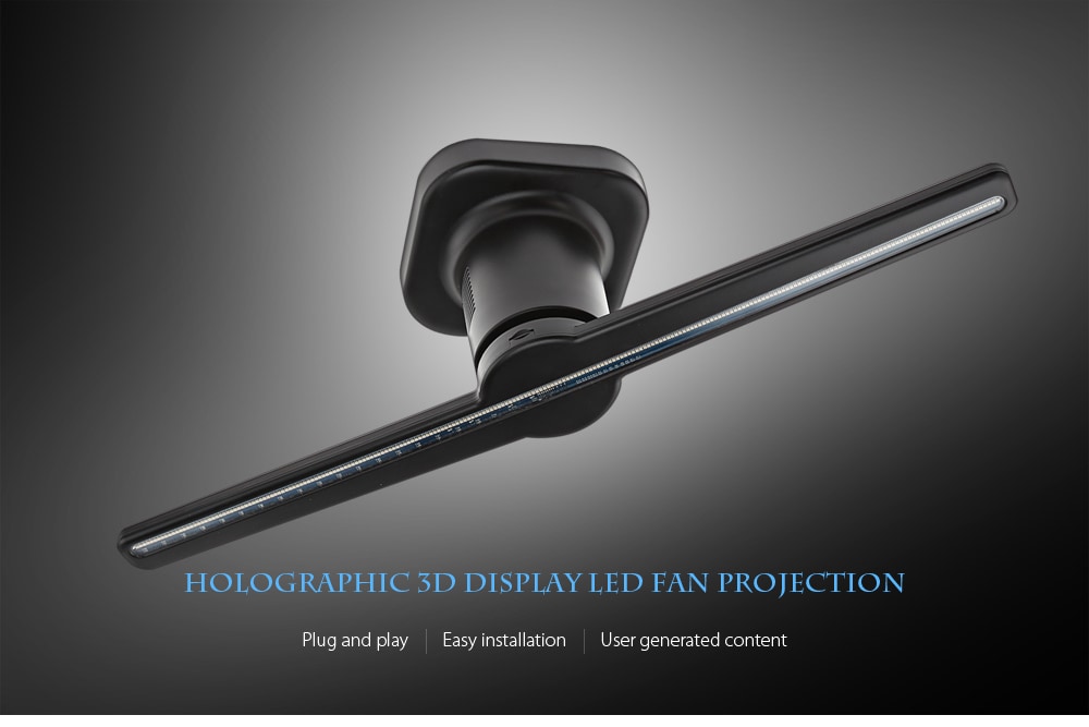 Utorch FY3D - Z1 Holographic Display LED Fan Advertising Machine Creates Illusion of 3D Hologram Graphic AC 100 - 240V- Black US Plug