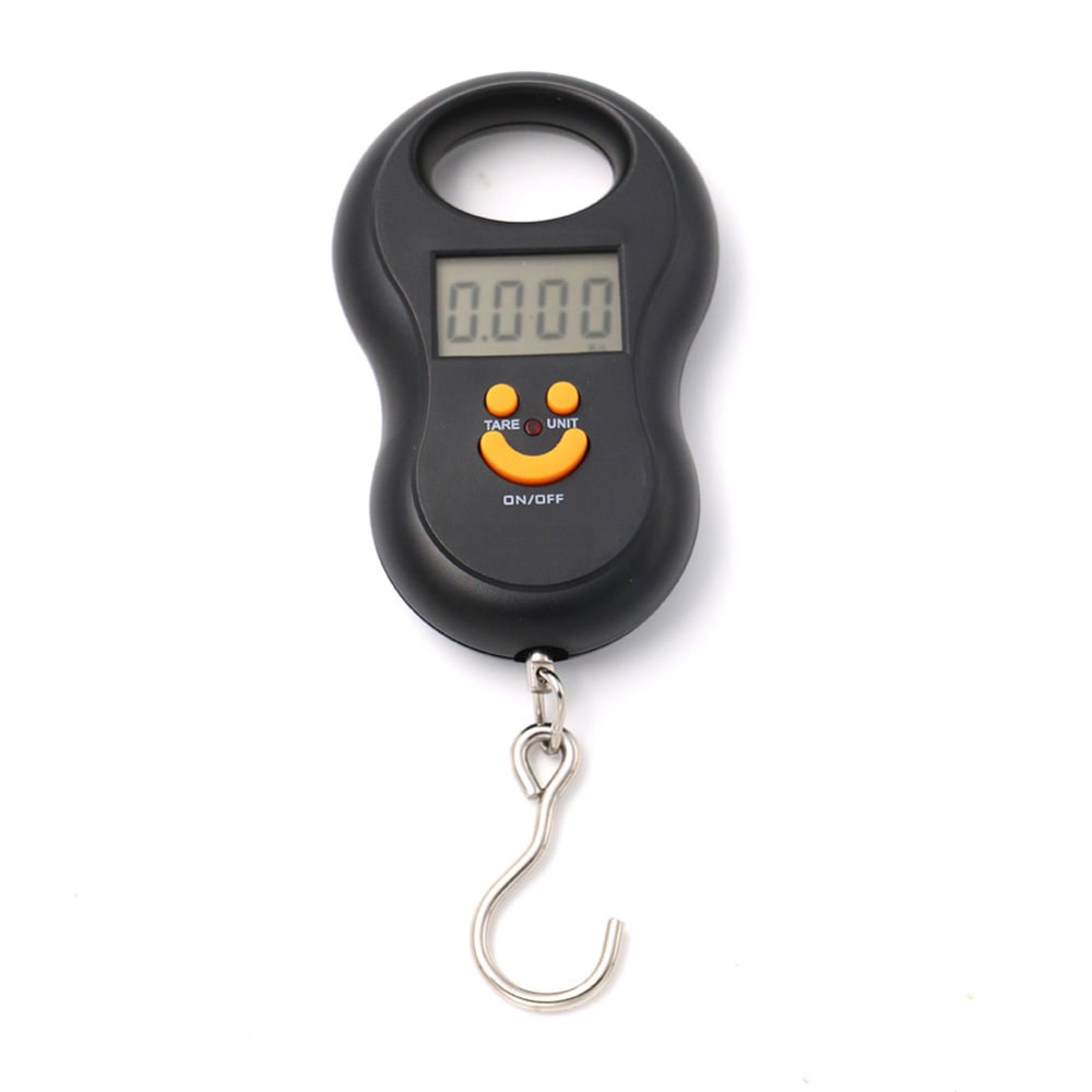 Portable 40kg/10g LCD Digital Scale Electronic Hand Held Hook Belt Luggage Hanging Scale Backlight Balance Weighting- Black
