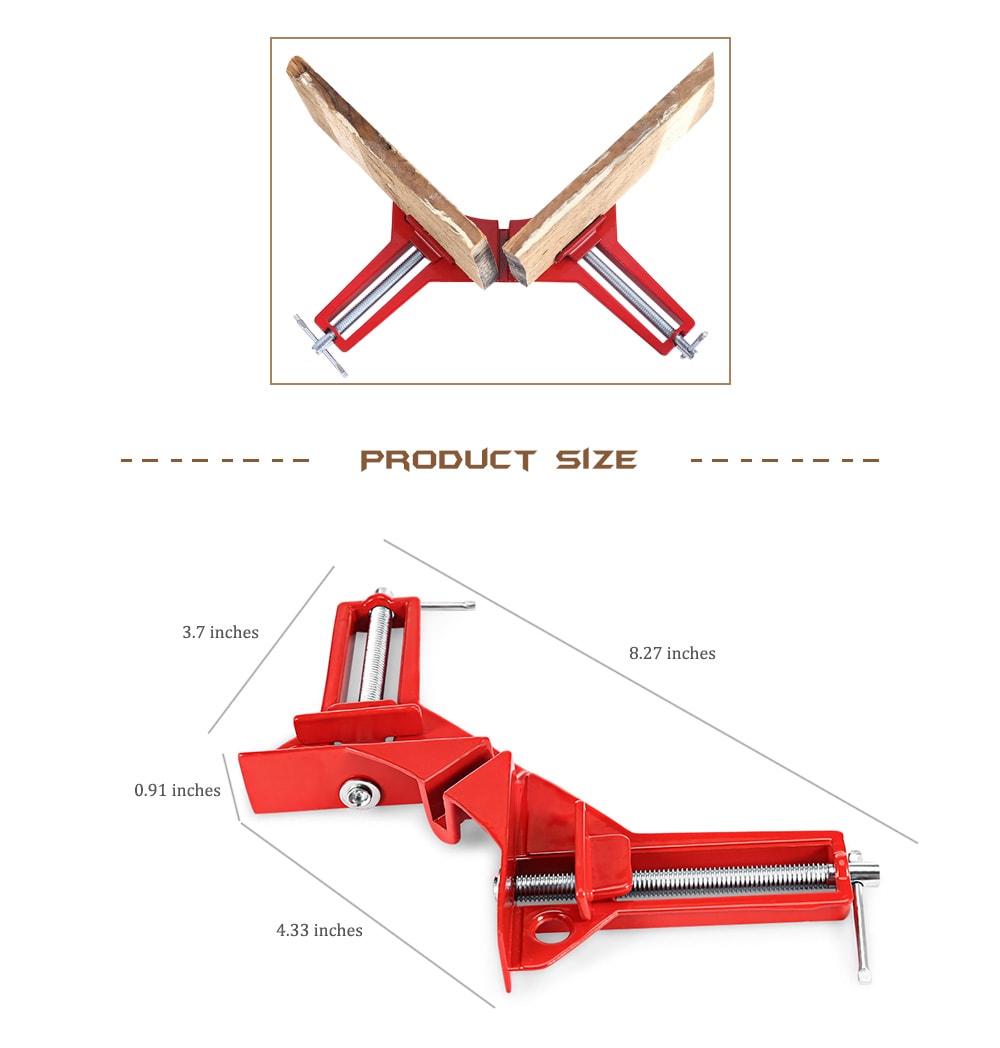 Reinforced 90 Degree Right Angle Clamp- Red