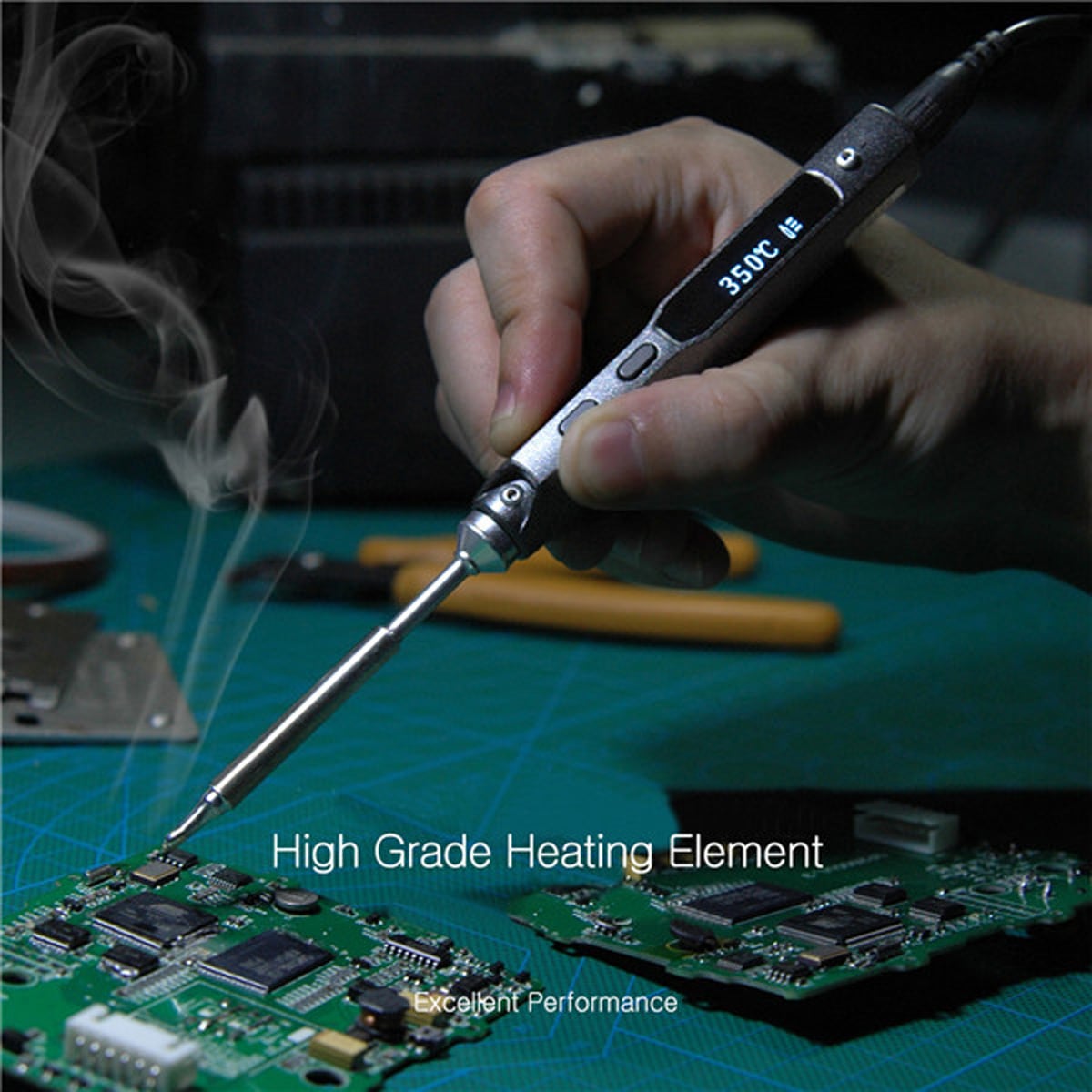 TS100 65W Digital OLED Programmable Soldering Iron Anti-static Structure for Repair / Installation / Weld- Black TS-B2
