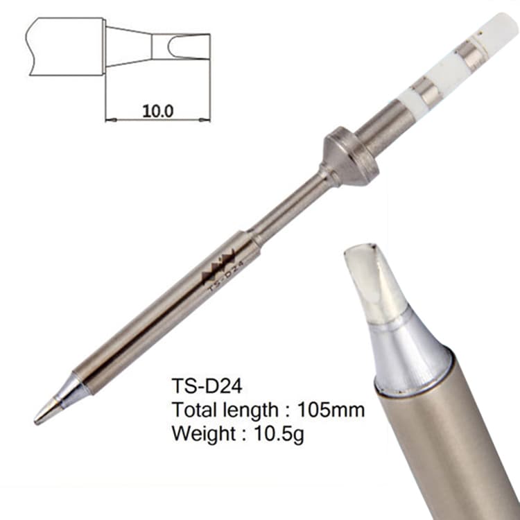 TS-D24 Replacement Solder Tip Electrical Appliance Welding Tool for TS100 Digital Soldering Iron- Silver TS-D24