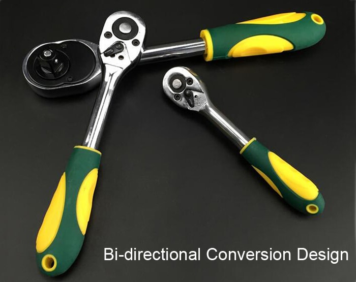Chrome-vanadium Steel Ratchet Wrench 1/2 inch Auto Repair Tool- Green and Yellow 1/2 inch