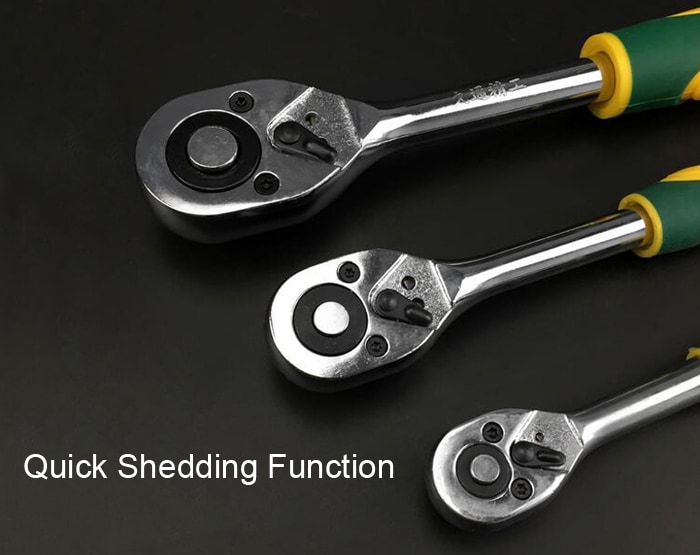 Chrome-vanadium Steel Ratchet Wrench 1/2 inch Auto Repair Tool- Green and Yellow 1/2 inch