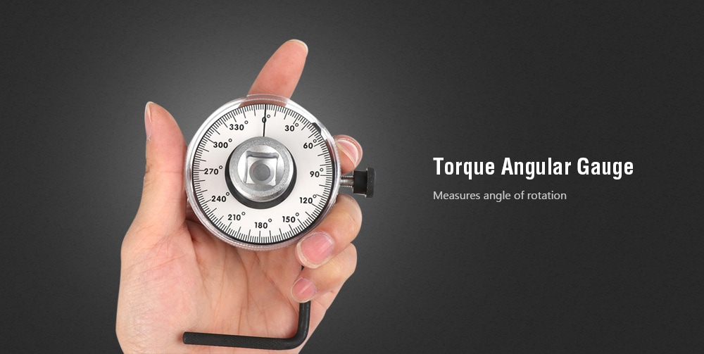 Torque Angular Gauge with Wrench Car Auto Meter Tool - Silver