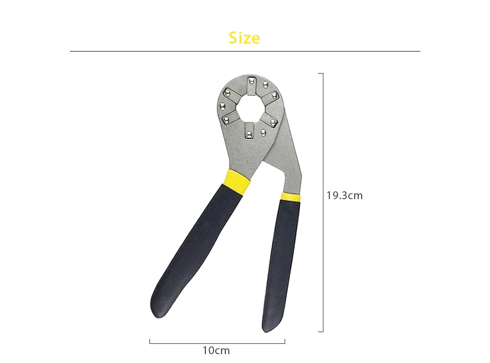 Adjustable Outer Hexagon Wrench 8 inch- Yellow and Black