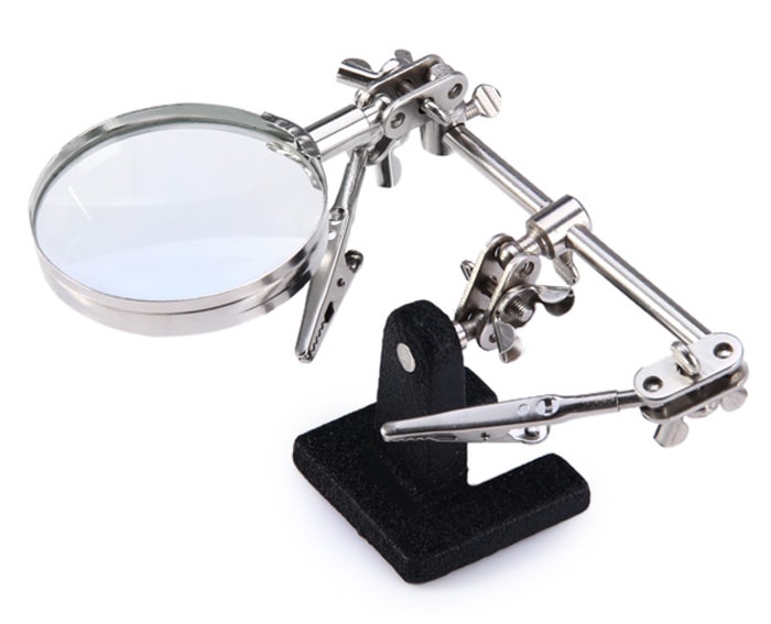WLXY JM - 501 Multi-functional Welding Magnifying Glass Electric Machine Soldering Iron Holder Table Magnifier- Colormix