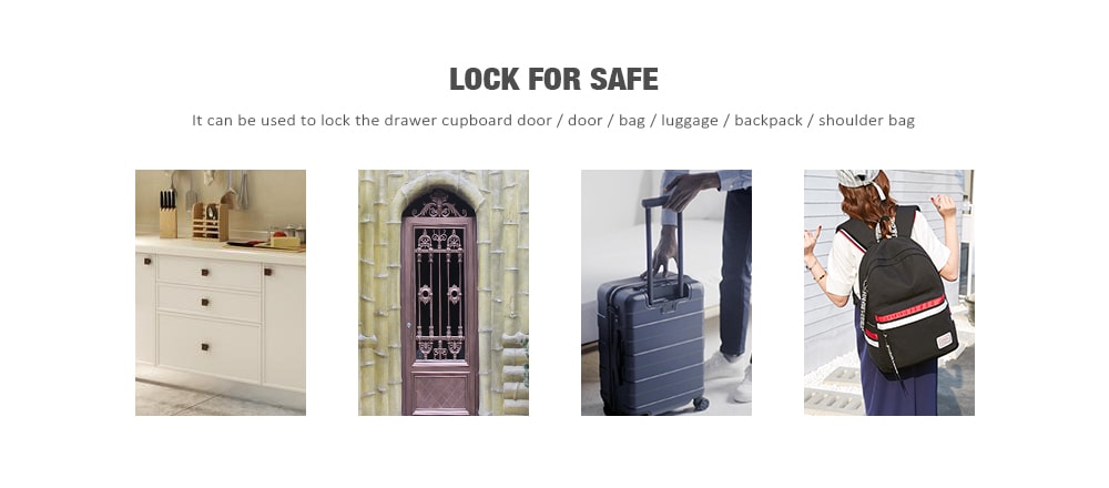 Zinc Alloy Three-digit Password Lock for Suitcase / Bag / Drawer Cupboard Door- Black