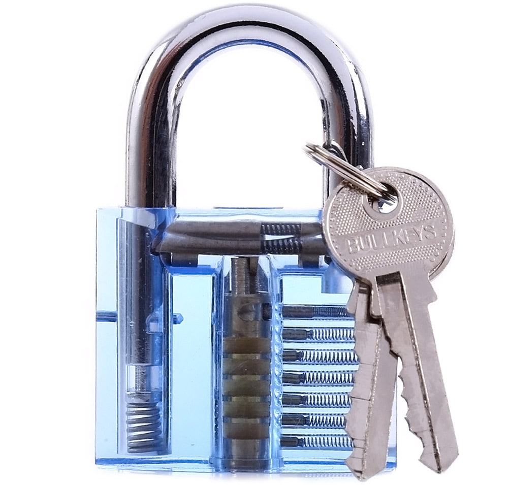 ZH - 0121 Transparent Practice Padlock Inside-view Pick for Locksmith- Transparent WITHOUT PICKS