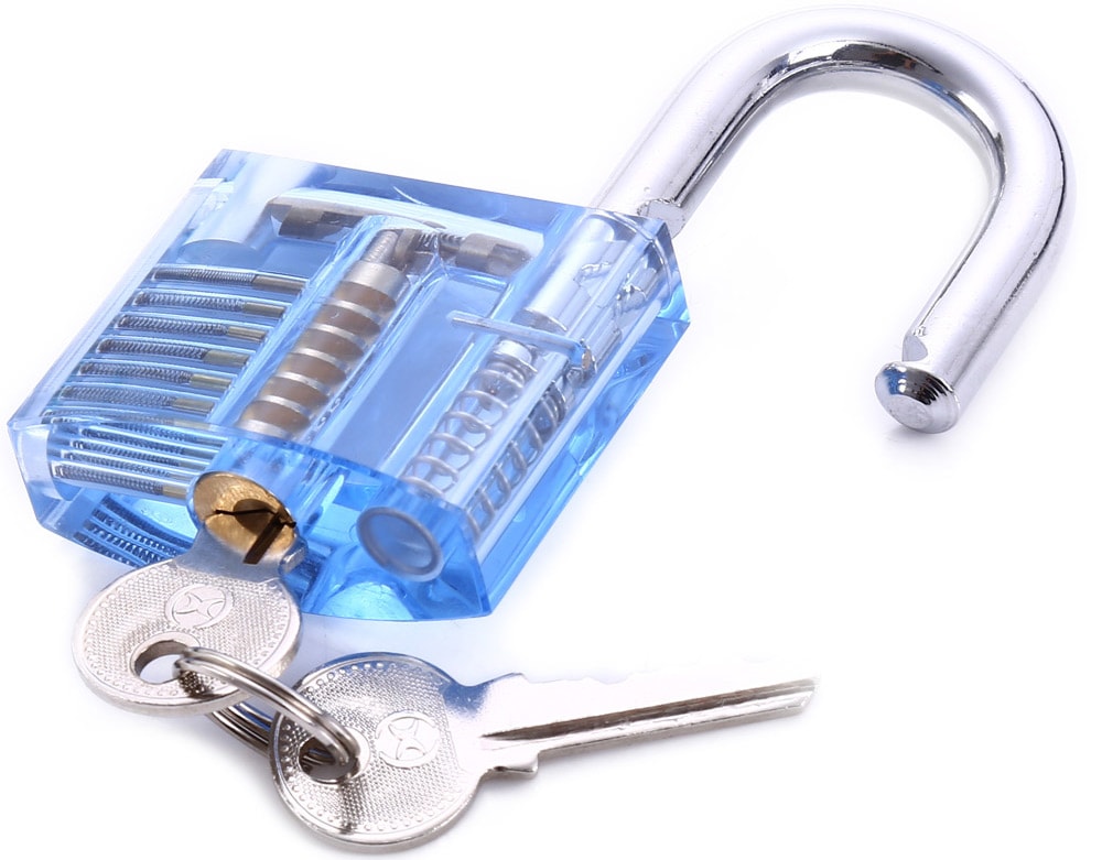 ZH - 0121 Transparent Practice Padlock Inside-view Pick for Locksmith- Transparent WITHOUT PICKS