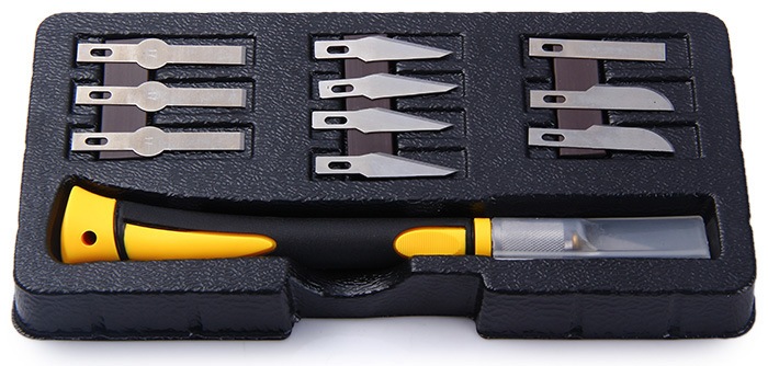 Wlxy WL - 9304AB 11 in 1 Carving Knife Set Cutting Tool with Aluminum Handle- Silver