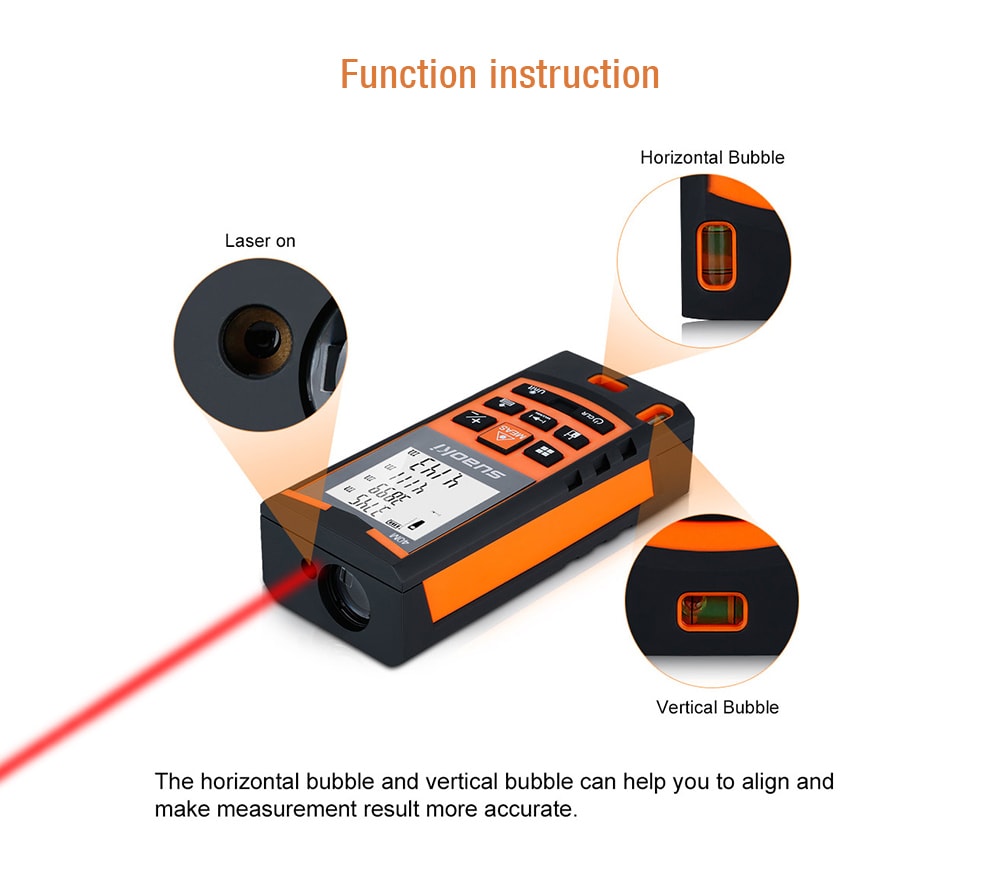 suaoki S9 laser distance meter- Orange