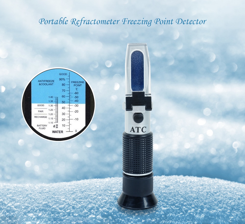 RHA - 503ATC Portable Refractometer Freezing Point Detector Electrolyte Hydrometer- Black