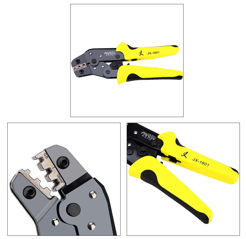 Multi-function Ratchet Wheel Save Effort Crimping Press Plier- Yellow and Black