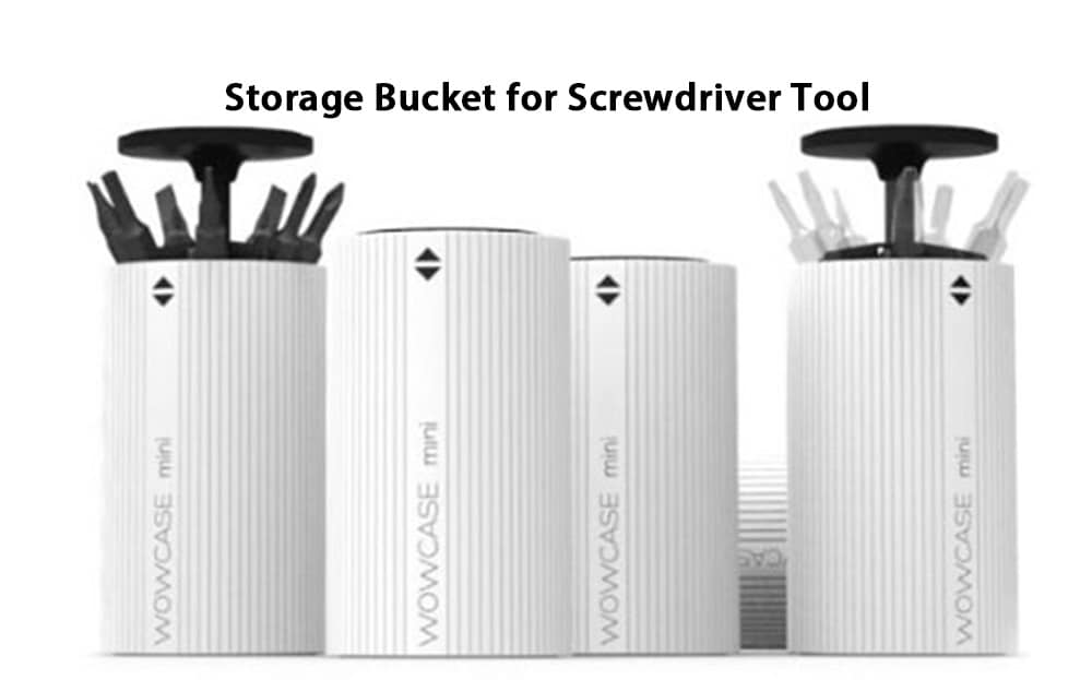 Storage Bucket for Screwdriver Bit Tool  - White without Bit