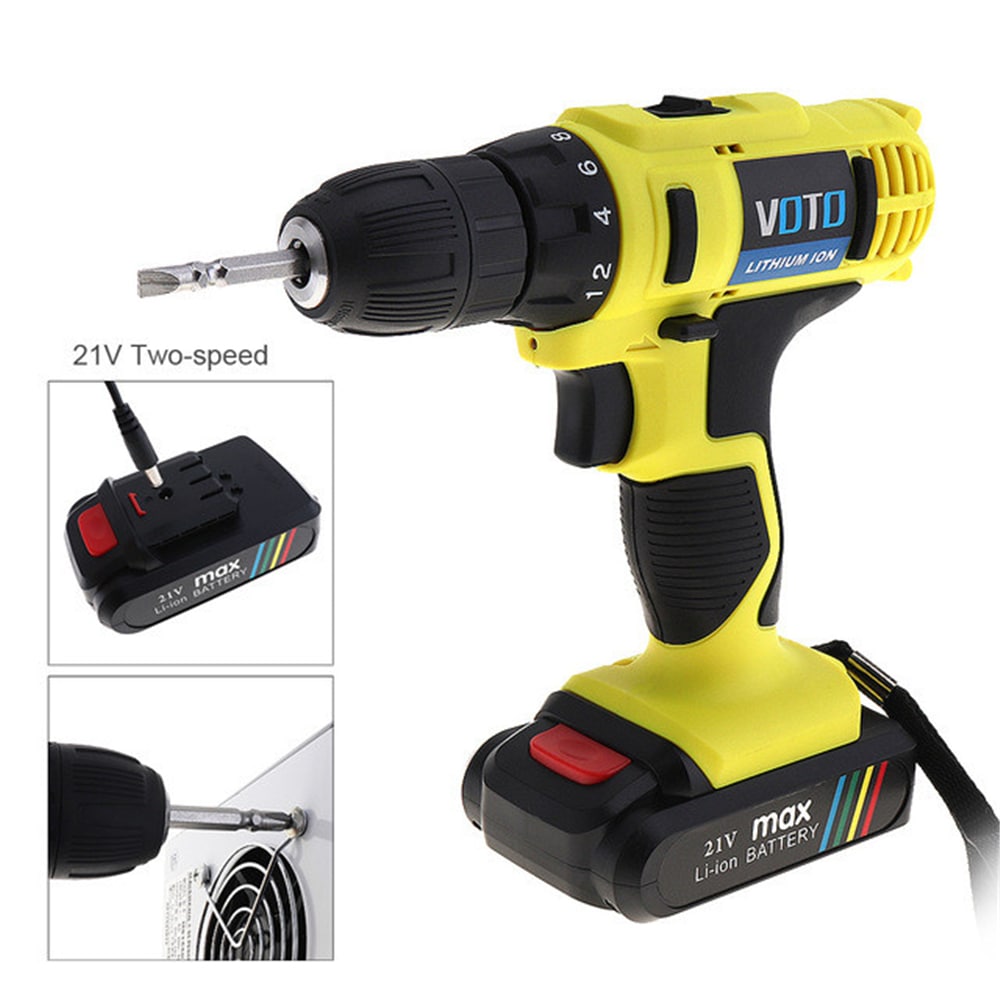 VOTO AC 100 - 240V Cordless 21V Electric Screwdriver Drill with Lithium- Salad Green US Plug (2-pin)