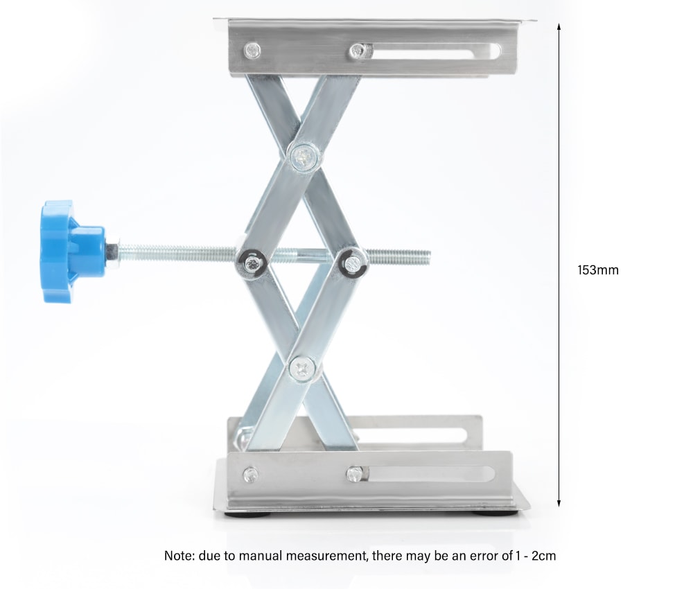 Stainless Steel Lifting Platform Stand Rack Scissor Lab Jack- Silver