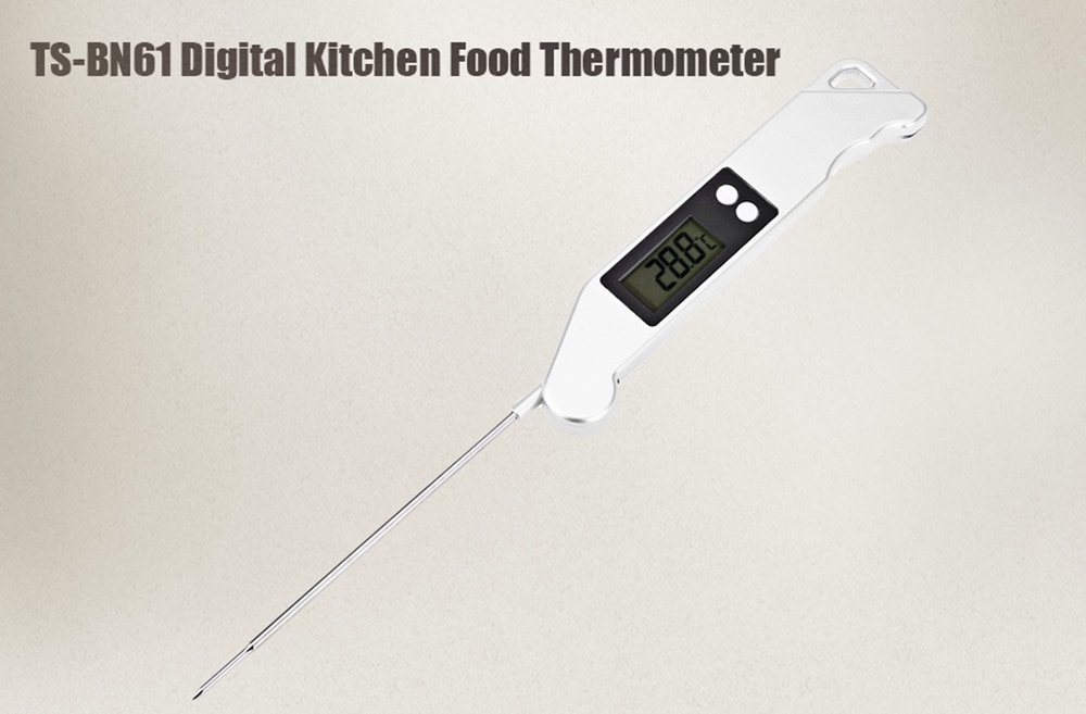 TS - BN61 Digital Food Thermometer LCD Screen for Milk Coffee Barbecue- Silver Gray