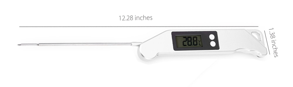 TS - BN61 Digital Food Thermometer LCD Screen for Milk Coffee Barbecue- Silver Gray