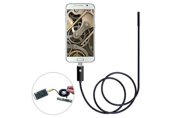 NV99-B5-5.5 2 in 1 Android PC 5.5mm Lens Endoscope Inspection Wire Camera IP67 Waterproof 5m- Black 5M