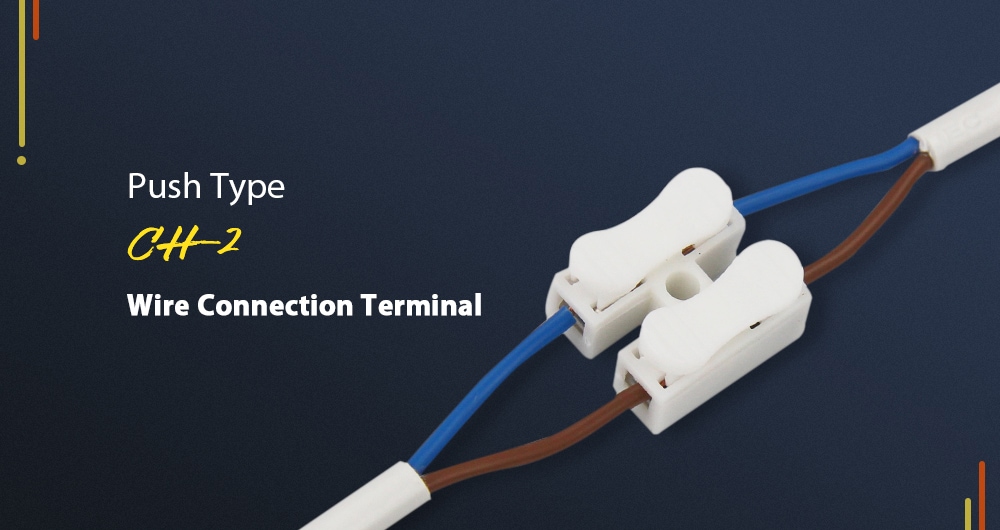 Press Type Fast 2 Bit CH-2 Wire Connectors CH Terminal Fire Retardant Socket 30pcs- White 30pcs
