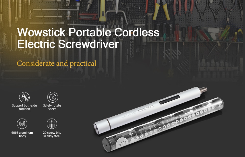 Wowstick 21 in 1 Precision Mini Handheld Cordless Electric Screwdriver- Silver