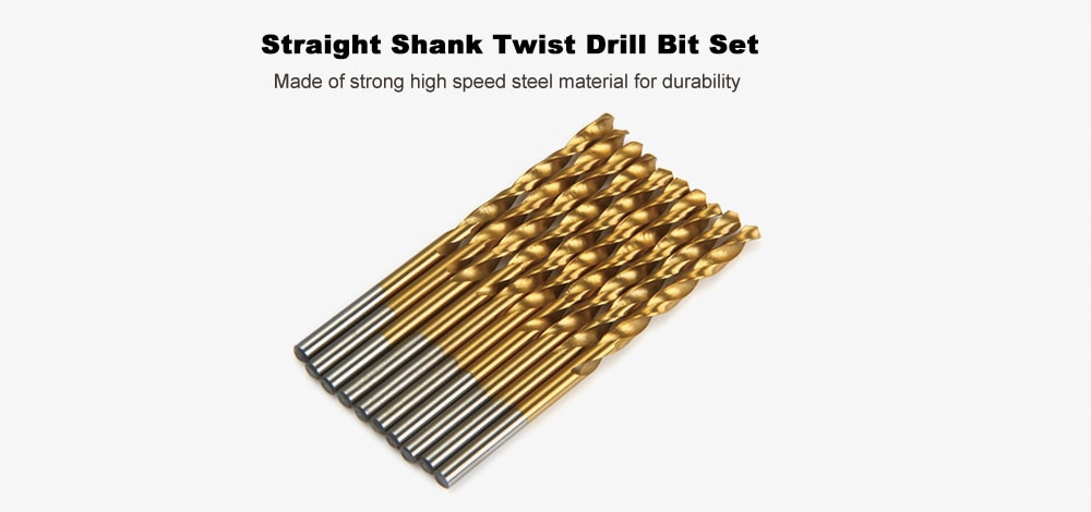 High Speed Steel Ti-coated Straight Shank Twist Drill Bit Set for PCB Drilling - 50PCS- Brown