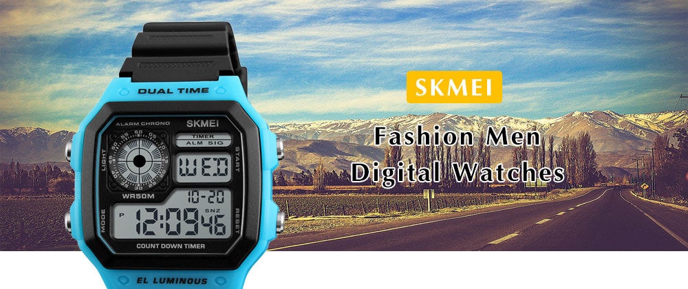 SKMEI Fashion Sports Men'S Digital Watch- Red