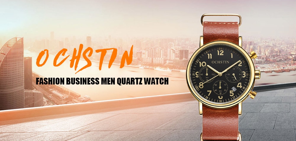 OCHSTIN 6081A Fashion Business Men's Watch with Box- Brown