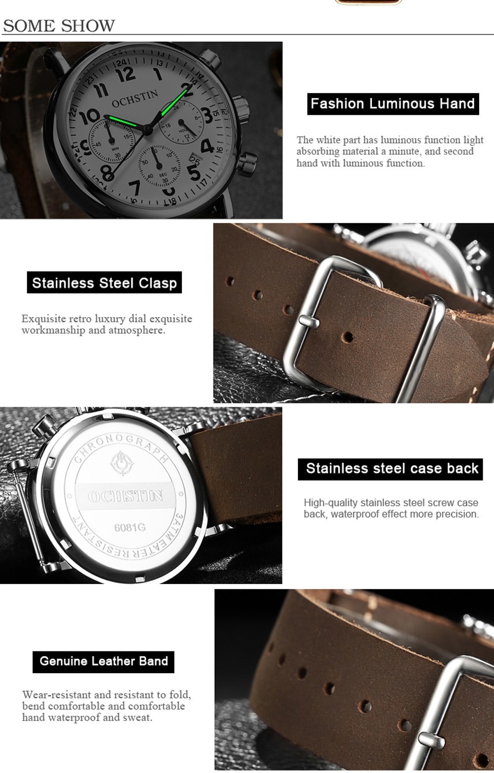 OCHSTIN 6081A Fashion Business Men's Watch with Box- Brown