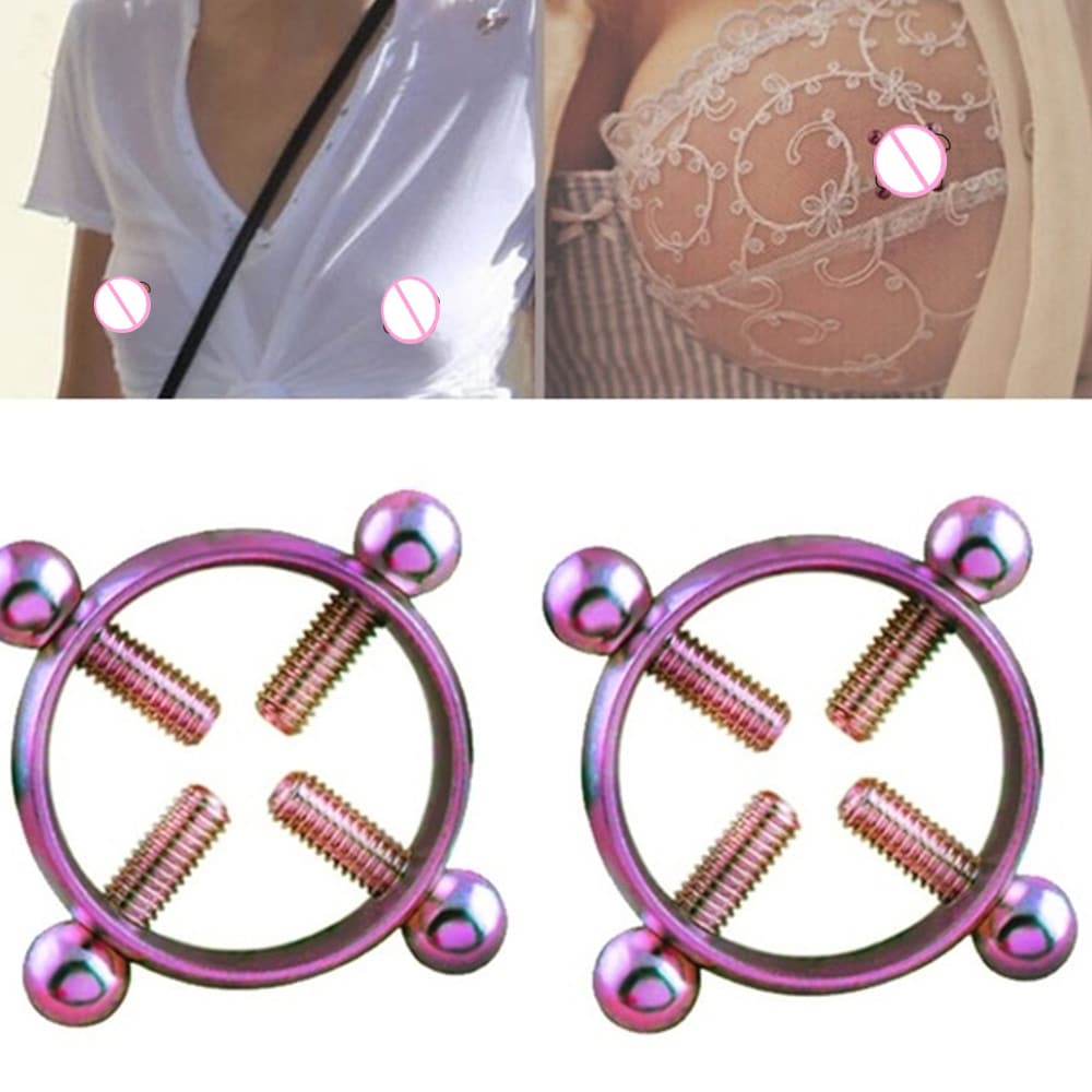 Stainless Steel Anti-Allergy Adjustable Breast Ring- Black