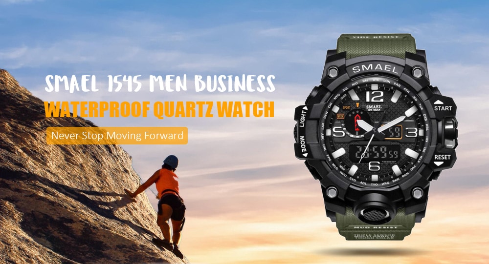 SMAEL 1545 Men Business Waterproof Leisure Quartz Watch- Multi-A Black