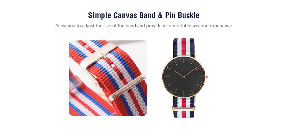Simple Canvas Strap Fashion Watch- Silver style14